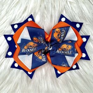 🎀 Bucknell University Bison Hair Bow Barrette Clip 🎀